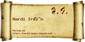 Hardi Irén névjegykártya